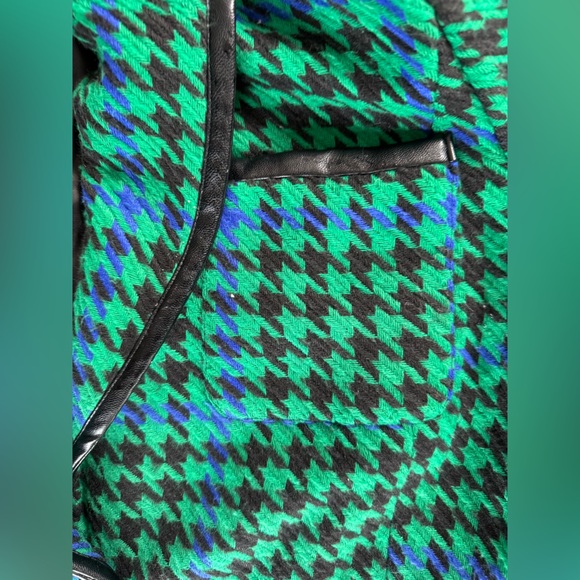 Avec Les Filles Houndstooth Leather Trim Blazer Size: M - Picture 13 of 16